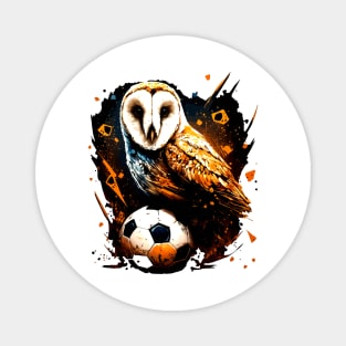 Barn Owl Sports Player Soccer Futball Football - Graphiti Art Graphic Trendy Holiday Gift Magnet